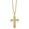 Chisel Stainless Steel Polished Yellow IP-plated with Cubic Zirconia Cross Pendant on a 22" Cable Chain Necklace - 3 of 4