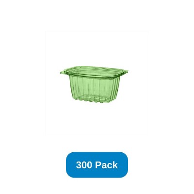 Eco-Products 16 oz Rectangle Deli Container & Lid Compostable Green PLA - Case of 300