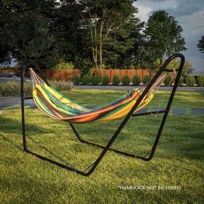 Heavy Duty Black Steel Hammock Stand for 9-14 Feet Hammocks