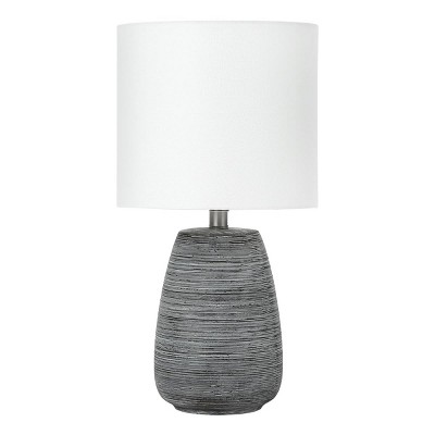 Monarch Specialties Lighting 19inchH Table Lamp Grey Ceramic Ivory / Cream Shade Contemporary
