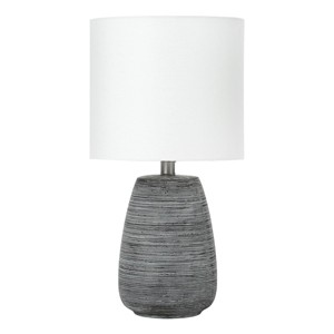 Monarch Specialties Lighting 19inchH Table Lamp Grey Ceramic Ivory / Cream Shade Contemporary - 1 of 4