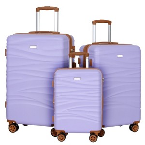 Hykolity 20 24 28 Inch Luggage Set 3 Pcs Expandable Travel Suitcases Durable PC+ABS with TSA Lock & Dual Spinner Wheels - 1 of 4