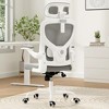 Infurnic Task and Office Chairs, Office Desk Chair with Adjustable Lumbar Support, Comfy Desk Chair for Home and Office, Gray, 27.2"*25.6"*40" - 2 of 4