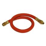 Apache 10130400 0.25 Inch x 24 Inch 300 PSI Rubber Air Whip Hose Assembly with Threaded Inlet Connection and 0.25 Inch 360 Degree Ball Swivel, Red