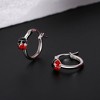 Red and Black Enam & Solid Sterling Silver Ladybug Petite Huggie Earrings - 2 of 4