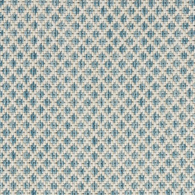 Ivory Aqua Geometric Easy Care 26'' Synthetic Rug
