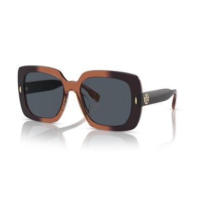 Tory Burch TY 7193F 194587 Womens Square Sunglasses Navy Gradient 58mm