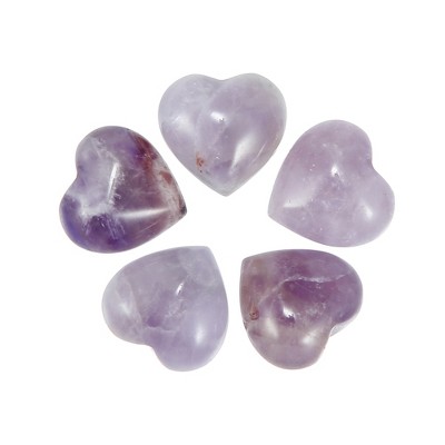 Unique Bargains Amethyst Palm Stone Polished Heart Love Stone Carved ...