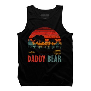 Men's Design By Humans Retro Forest Sunrise Daddy Bear By ZeusSE Tank Top - 1 of 2