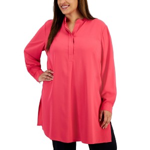 Anne Klein Womens Solid Tunic Blouse - 1 of 1