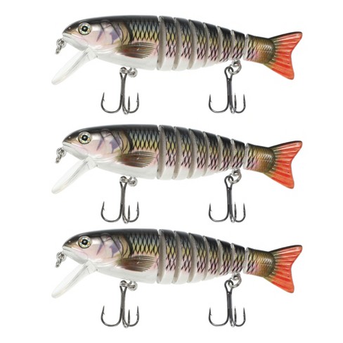 Unique Bargains 3Pcs Fishing Lures Jerk Baits for Bass Fishing Lifelike Freshwater  Lures ABS Multicolor 0.04lb 