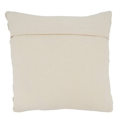 Ivory and Brown Woven Cotton Blend Euro Pillow Cover
