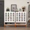 TiramisuBest Double Door Shoe Cabinet, Adjustable Compartments & Moisture-Proof Design, Space-Saving Entryway Organizer, White - 3 of 4