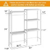 5-Tier Wood Over, The-Washer Dryer Storage Shelf 28" A+B, Adjustable Height Laundry Organizer with Double-Layer Wood Shelves, for Home - 4 of 4