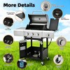 BAOURE 4 Burner Open-Cart Propane Gas Grill, Stainless Steel Outdoor BBQ with Electronic Ignition & Precision Temperature Control - 3 of 4