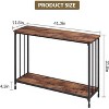 Industrial Narrow Console Table with 2 Storage Shelves, 105cm Hallway Sofa Table for Entrance, Living Room, Bedroom - 2 of 4