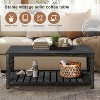 47 Inch Modern Coffee Tables with Storage for Living Room Shelf 2 Tiers, Farmhouse Coffee Table Set - 3 of 4