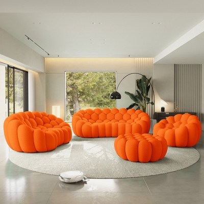 WJSHome Bubble Sofa Curved Couch Set, Breathable Mesh Fabric Bean Bag Sofa ( 1 Seater, 2 Seater, 3 Seater, Ottoman)