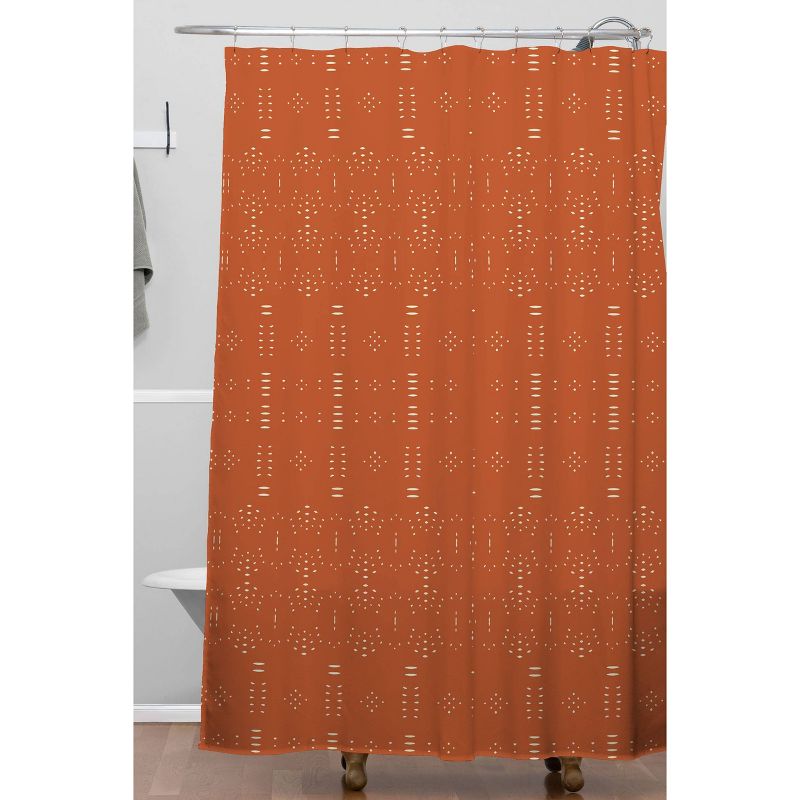 Grace Saona Pattern Terracotta Shower Curtain Orange - Deny Designs, 3 of 5