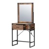 Sevobal Desks Styling Barber Station With Mirror Drawer and Charging Station, Beauty Salon Spa Equipment, Brown, 30.12"*16.73"*63.58" - 4 of 4