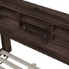 NicBex Queen Vintage Wood Platform Bed Frame with Storage Headboard and Charging Station,No Box Spring Needed,White/Walnut/Gray - 4 of 4