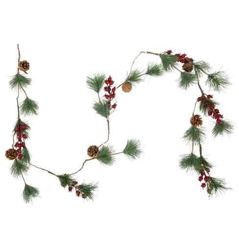 Northlight 6' X 9 Pre-lit Decorated Frosted Pine Cone And Berries  Artificial Christmas Garland : Target