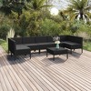 vidaXL Patio Lounge Set Outdoor Sectional Sofa Set with Table, Poly Rattan, Black - 2 of 4