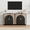 TackView 31.5 Inch Fluted Arc Accent Buffet Cabinet Modern Sideboard Console Table with Adjustable Shelves for Dining Room Kitchen Living Room Black - 4 of 4