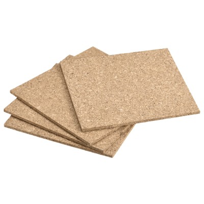 Unique Bargains Cork Heat Resistant DIY Tableware Square Coasters 4 Pcs