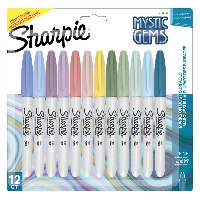 Sharpie 12pk Permanent Markers Mystic Gems Fine Tip Multicolored