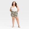 Women's High-Rise Satin Pull-On Shorts - A New Day™ Navy Blue Floral - 3 of 3