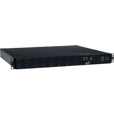 Tripp Lite PDU Switched ATS 120V 15A 5-15R 8 Outlet 2 5-15P Horizontal 1URM - 2 12ft Cords, 1U Rack-Mount, TAA"