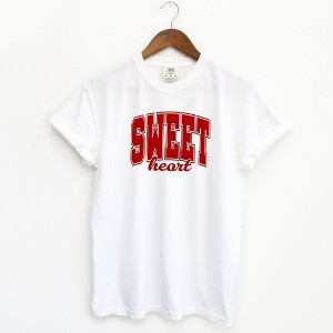 Simply Sage Market Women's Sweetheart Varsity Short Sleeve Garment Dyed Tee - 1 of 3