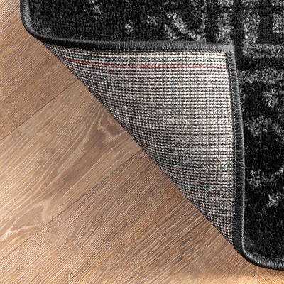 Arlena Black 4' x 6' Synthetic Stain-Resistant Area Rug