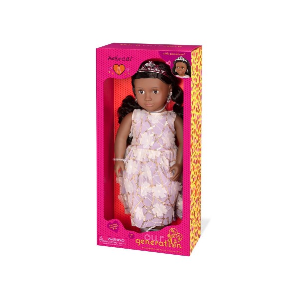 Muñeca de Moda Our Generation Ambreal de 18" con Tiara y Vestido Floral 5