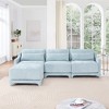 ModernLuxe Chenille Fabric Sofa with Ottoman & Lumbar Pillows, Ergonomic Sofa Couch for Living Room/Bedroom, Beige/Sky Blue/Green (2-4 Seats) - 3 of 4