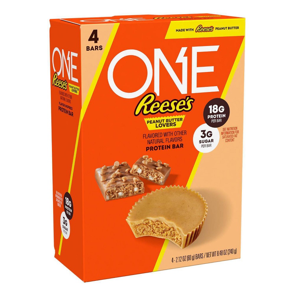 ONE Bar Reese's Peanut Butter Lovers Flavored Protein Bars - 8.48oz/4ct: Certified Gluten-Free, 18g Protein