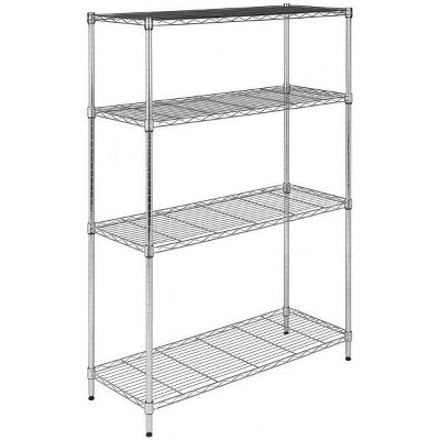 Bravo 4-Tier Chrome Wire Shelving Unit