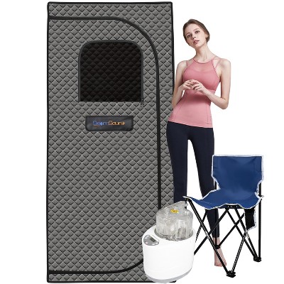 LOVMOR Portable Gothic Roof Plus Type Full Size Steam Sauna tent with Foldable Chair, Remote Control, Spa, Therapy & Relaxation at home