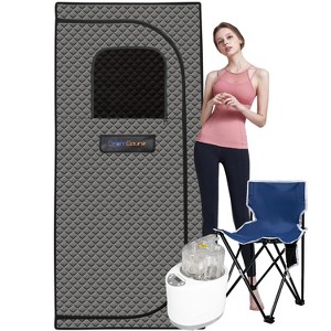 LOVMOR Portable Gothic Roof Plus Type Full Size Steam Sauna tent with Foldable Chair, Remote Control, Spa, Therapy & Relaxation at home - 1 of 4