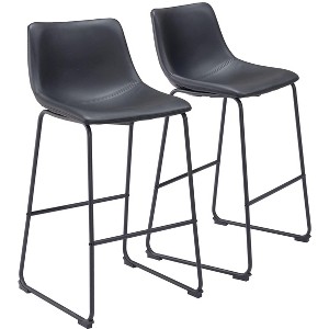 Zuo Smart Barstool (Set of 2) Black - 1 of 4