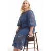 June + Vie by Roaman's Women's Plus Size Puff Sleeve Lace Midi Dress - 4 of 4