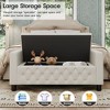 55" Storage Bench Ottoman, Linen Upholstered End of Bed Bench - 4 of 4