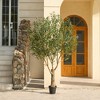 DR.Planzen 7FT Artificial Olive Tree with Thick Stump - UV Resistant Faux Plant for Indoor/Outdoor, Black Pot & Realistic Green Leaves - 3 of 4