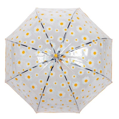 ShedRain Bubble Daisy Bell Bubble Umbrella - Clear: Auto-Open, Plastic Handle, Floral Botanical Pattern, 52" Span - image 2