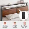 WOWLIVE Twin/Full/Queen/King Bed Frame with Outlets & LED Lights, Metal Bed Frame with Storage Headboard, No Spring Box Needed - 3 of 4