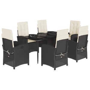 vidaXL Garden Dining Set Black, Cream White - 1 of 4