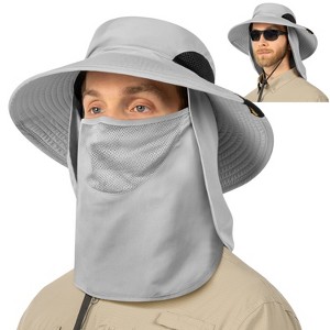 SUN CUBE Fishing Hat for Men with UV Sun Protection Wide Brim, Face Cover, Neck Flap - Hiking Safari Outdoor UPF50+ - 1 of 4