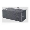 FONTOI Foldable Storage Ottomans, Ottoman Foot Rest, Storage Chest for Living Room Bedroom Entryway, Gray, 15"*15"*35.4" - 3 of 4