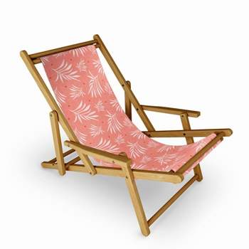 Heather Dutton Island Breeze Living Coral Sling Chair - Deny Designs, Adjustable, Portable, UV & Water-Resistant Outdoor Seating
